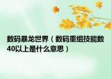 数码暴龙世界（数码重组技能数40以上是什么意思）