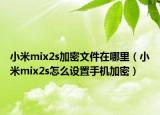 小米mix2s加密文件在哪里（小米mix2s怎么设置手机加密）