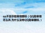 qq不显示勋章墙图标（QQ勋章墙怎么弄,为什么没有QQ勋章图标,）
