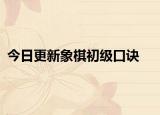 今日更新象棋初级口诀