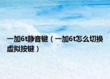 一加6t静音键（一加6t怎么切换虚拟按键）