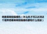 奇趣果网络摄像机（怎么样才可以达到这个境界奇趣果网络摄像机都有什么用途）