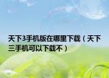 天下3手机版在哪里下载（天下三手机可以下载不）