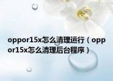 oppor15x怎么清理运行（oppor15x怎么清理后台程序）
