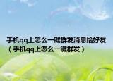 手机qq上怎么一键群发消息给好友（手机qq上怎么一键群发）