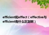 efficient和effect（effective与efficient有什么区别啊）