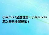 小米mix3全屏设置（小米mix2s怎么开启全屏显示）