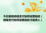 今日更新微信支付如何设置指纹（微信支付如何设置指纹才能进入）