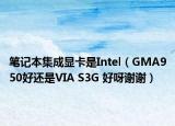 笔记本集成显卡是Intel（GMA950好还是VIA S3G 好呀谢谢）