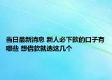 当日最新消息 新人必下款的口子有哪些 想借款就选这几个