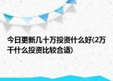 今日更新几十万投资什么好(2万干什么投资比较合适)