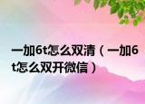 一加6t怎么双清（一加6t怎么双开微信）