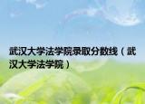 武汉大学法学院录取分数线（武汉大学法学院）