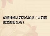 幻想神域太刀怎么加点（太刀冒险之路怎么点）