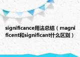 significance用法总结（magnificent和significant什么区别）