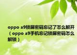 oppo a9锁屏密码忘记了怎么解开（oppo a9手机忘记锁屏密码怎么解锁）