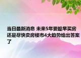 当日最新消息 未来5年要趁早买房还是尽快卖房楼市4大趋势给出答案了