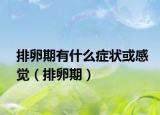 排卵期有什么症状或感觉（排卵期）