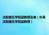 沈阳音乐学院副教授名单（朴英 沈阳音乐学院副教授）