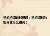 爸的组词有爸妈吗（爸组词爸的组词爸怎么组词）