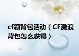 cf领背包活动（CF激浪背包怎么获得）
