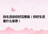 向生活说你好完整版（你好生活是什么意思）