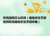 吃鸡游戏怎么吃鸡（绝地求生手游如何吃鸡绝地求生手游攻略）