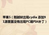 苹果5（刚越狱出现cydia 添加91源里面没有出现PC端PIA补丁）