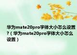 华为mate20pro字体大小怎么设置?（华为mate20pro字体大小怎么设置）