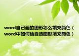 word自己画的图形怎么填充颜色（word中如何给自选图形填充颜色）