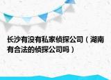 长沙有没有私家侦探公司（湖南有合法的侦探公司吗）