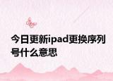 今日更新ipad更换序列号什么意思