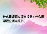 什么是课题立项申报书（什么是课题立项申报书）