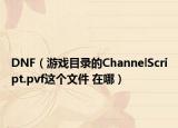 DNF（游戏目录的ChannelScript.pvf这个文件 在哪）