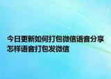 今日更新如何打包微信语音分享怎样语音打包发微信
