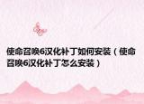 使命召唤6汉化补丁如何安装（使命召唤6汉化补丁怎么安装）