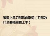 狼爱上羊刀郎歌曲歌词（刀郎为什么要唱狼爱上羊）