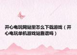 开心电玩网站里怎么下载游戏（开心电玩单机游戏站靠谱吗）