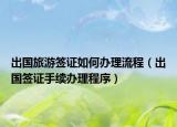 出国旅游签证如何办理流程（出国签证手续办理程序）