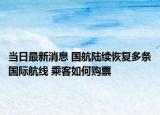 当日最新消息 国航陆续恢复多条国际航线 乘客如何购票