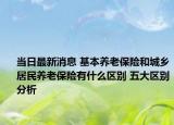 当日最新消息 基本养老保险和城乡居民养老保险有什么区别 五大区别分析