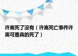 许嵩死了没有（许嵩死亡事件许嵩可是真的死了）
