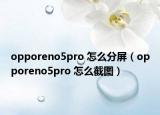 opporeno5pro 怎么分屏（opporeno5pro 怎么截图）