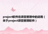 project软件在项目管理中的运用（关于project项目管理软件）