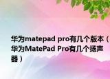 华为matepad pro有几个版本（华为MatePad Pro有几个扬声器）
