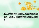 2018年世界杯法国队名单有哪些球员?（西班牙篮球世界杯法国队名单）
