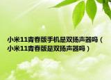小米11青春版手机是双扬声器吗（小米11青春版是双扬声器吗）