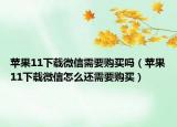 苹果11下载微信需要购买吗（苹果11下载微信怎么还需要购买）