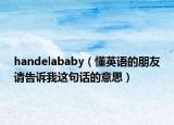 handelababy（懂英语的朋友请告诉我这句话的意思）