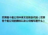 世界前十船公司中英文名称及代码（世界各个船公司的图标以及公司缩写是什么）